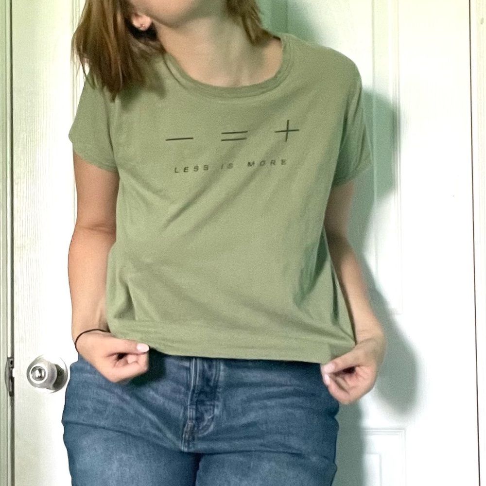 light green simple quote tee